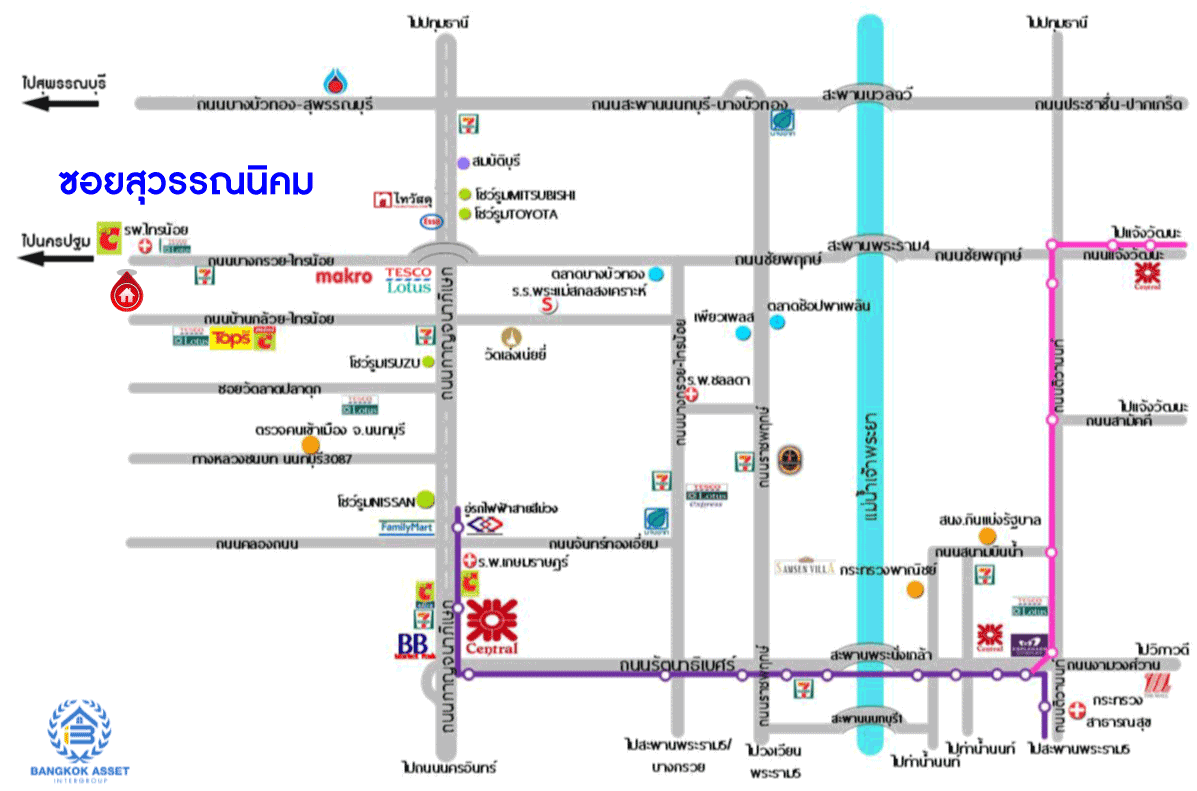 *****บ้านเดี่ยวมือสอง ซอยสุวรรณนิคม เนื้อที่ 200 ตร.ว. ฟังก์ชัน 3 ห้องนอน 2 ห้องน้ำ 4 ที่จอดรถ บ้านสภาพดีเยี่ยม ได้เนื้อที่กว้างขวาง มีความเป็นส่วนตัว โครงการบนทำเลเดินทางสะดวก เชื่อมต่อถนนกาญจนาภิเษก ถนนบางกรวย-ไทรน้อย ถนนบ้านกล้วย-ไทรน้อย ใกล้ห้างสรรพสินค้าบิ๊กซี ไทรน้อย