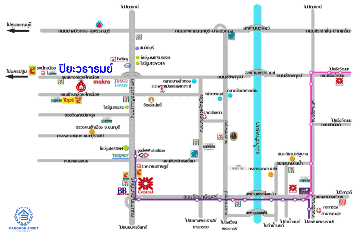 *****ทาวน์เฮ้าส์มือสองนนทบุรี โครงการ ปิยวรารมย์ เฟส1 บางกรวย-ไทรน้อย เนื้อที่ 16 ตร.ว. ฟังก์ชัน 3 ห้องนอน 2 ห้องน้ำ 1 ที่จอดรถ บ้านรีโนเวทใหม่ พร้อมเข้าอยู่ บนทำเลแห่งการเดินทาง เชื่อมต่อถนนบางกรวย-ไทรน้อย, ถนนกาญจนาภิเษก, ถนนบางกรวย-ไทรน้อย จองเลย!