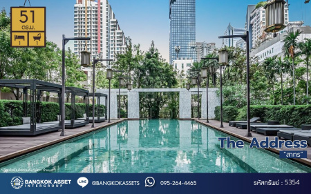 *****คอนโดมิเนียมมือสอง โครงการ ดิ แอดเดรส สาทร ห้องริม ห้องใหญ่มากกว้างถึง 55.51 ตร.ม ฟังก์ชัน 1 ห้องนอน 1 ห้องน้ำ 1 ที่จอดรถ ทำเลดีติดถนนสาทร เดินทางสะดวกด้วยรถไฟฟ้าทั้งสายสีเขียว "สถานีเซนต์หลุย" จุดขึ้นทางด่วน "ศรีรัช" ใกล้ห้างสรรพสินค้าเซ็นทรัลสีลมคอมเพล็กซ์
