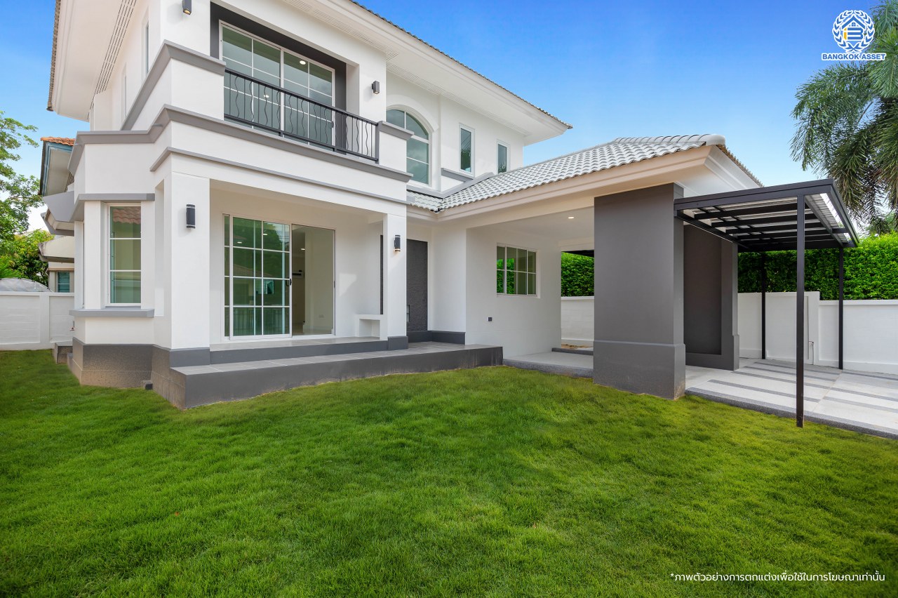 บ้านมือสองตกแต่งใหม่ แบรนด์ L&H โครงการ ชัยพฤกษ์ บางบัวทอง บ้านหลังใหญ่กว่า 71.3 ตร.ว. พื้นที่ใช้สอย 223.02 ตร.ม. ฟังก์ชัน 4 ห้องนอน 3 ห้องน้ำ จอดรถได้ 2 คัน มาพร้อม Facilities ภายในโครงการครบครัน บนทำเลเดินทางสะดวก ติดถนนบางกรวย-ไทรน้อย ใกล้เซ็นทรัลเวสต์เกต และรถไฟฟ้าสายสีม่วง "สถานีบางพลู"...