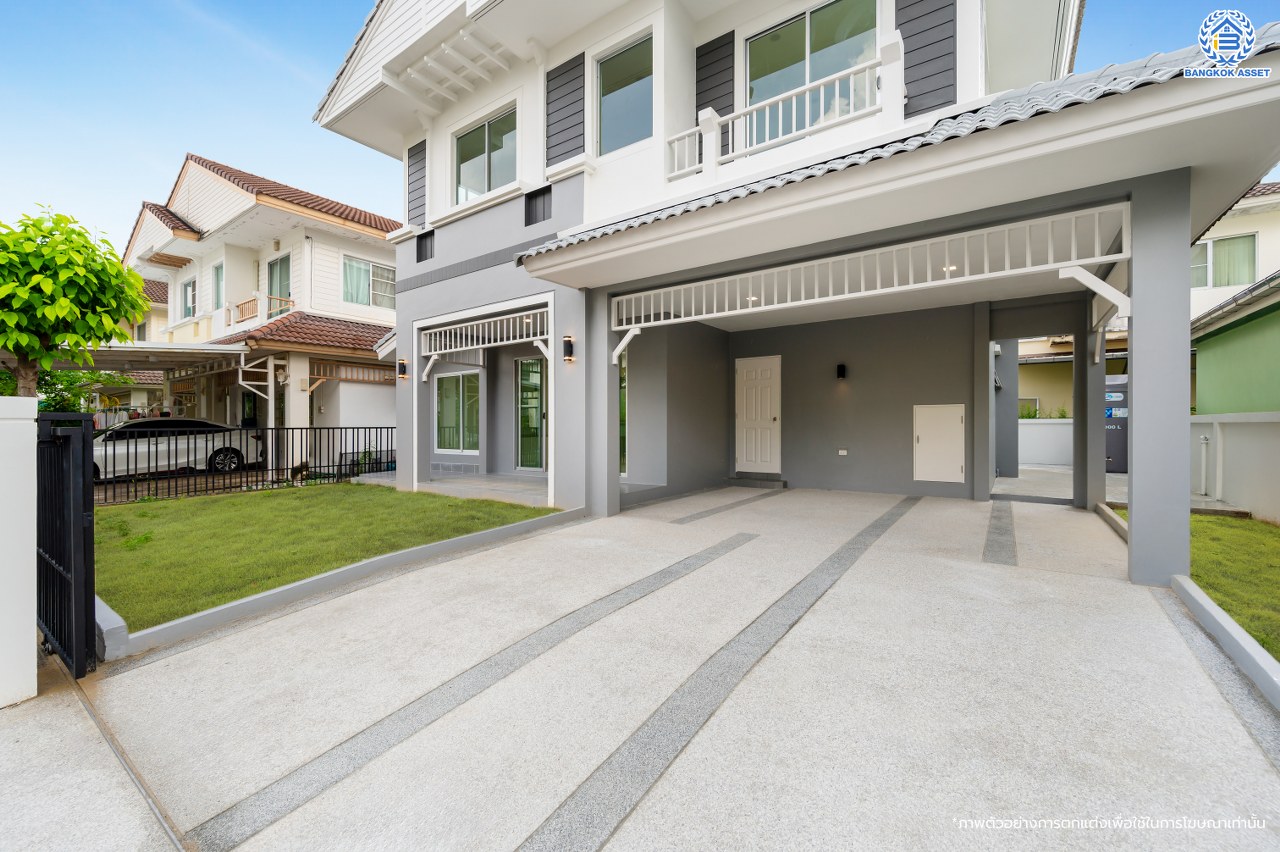 บ้านมือสองตกแต่งใหม่ โครงการ ชัยพฤกษ์ บางใหญ่ บ้านเดี่ยวแบรนด์คุณภาพ L&H สภาพแวดล้อมดี พร้อม Facilities ครบครัน บนเนื้อที่ 56.00 ตร.ว. พื้นที่ใช้สอย 229.34 ตร.ม. ฟังก์ชัน 4 ห้องนอน 4 ห้องน้ำ จอดรถได้ 2 คัน บนทำเลเดินทางสะดวก ใกล้รถไฟฟ้าสายสีม่วง "สถานีคลองบางไผ่" และเพียง 5 นาทีถึงเซ็นทรัล เวสต์เกต