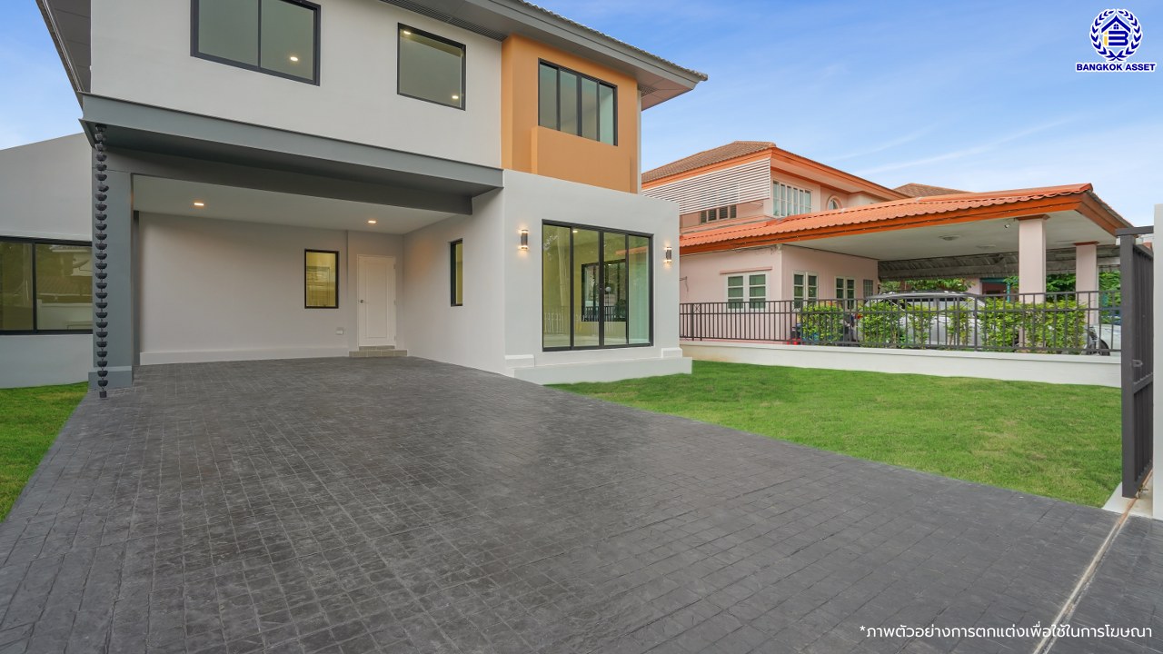 บ้านมือสองตกแต่งใหม่ โครงการ ชัยพฤกษ์ บางบัวทอง เนื้อที่ 82.4 ตร.ว. พื้นที่ใช้สอย 254.31 ตร.ม. ฟังก์ชัน 3 ห้องนอน 3 ห้องน้ำ จอดรถได้ 2 คัน พร้อม Facilities โครงการครบครัน ทำเลติดถนนบางกรวย-ไทรน้อย เชื่อมต่อถนนกาญจนาภิเษก ใกล้เซ็นทรัลเวสต์เกต และรถไฟฟ้าสายสีม่วง "สถานีบางพลู"