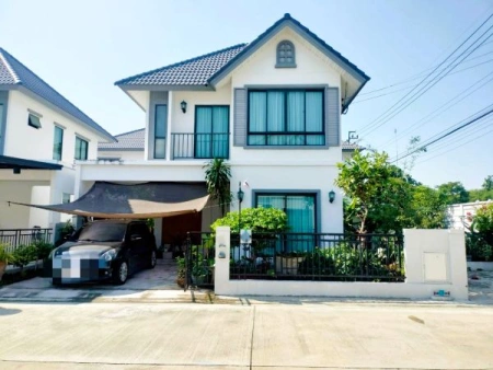 🚩ให้เช่า 🏡บ้านแฝด หลังริม 👉โมดิ วิลล่า บางนา ในบางเสาธง, สมุทรปราการ บ้านสวย พร้อมอยู่👈