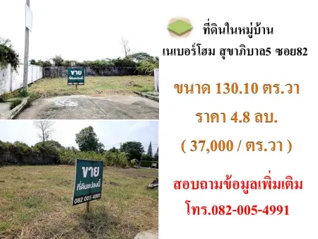 ขายที่ดินในหมู่บ้านเนเบอร์โฮม สุขาภิบาล 5