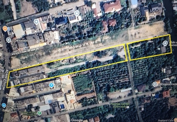 ขายที่ดิน ถนนพระราม2 ซอย28 แยก22 เขตจอมทอง กทม. พร้อมสิ่งปลูกสร้าง เป็นพื้นที่สีส้ม ขนาด 8 ไร่ 1 งาน 85 ตร.ว. โทร. 0814018666