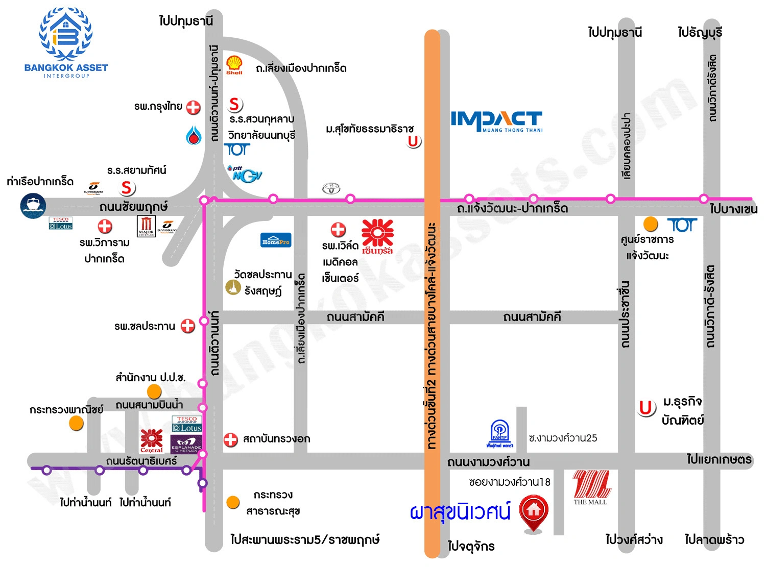 บ้านมือสอง โครงการ ผาสุขนิเวศน์ งามวงศ์วาน18 เนื้อที่ 71 ตร.ว. พื้นที่ใช้สอยถึง 240 ตร.ม. ฟังก์ชันจัดเต็ม 4 ห้องนอน 3 ห้องน้ำ จอดรถได้ 2 คน บนทำเลเชื่อมต่อเมืองอย่างรวดเร็ว ใกล้รถไฟฟ้าสายสีม่วง "สถานีสนามบินน้ำ" ทางด่วน "งามวงศ์วาน" และเดอะมอลล์งามวงศ์วาน