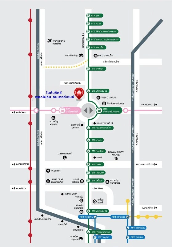 คอนโดมิเนียมมือสอง โครงการ ไนท์บริดจ์ พหลโยธิน-อินเตอร์เชนจ์ พื้นที่ใช้สอย 35.79 ตร.ม. ฟังก์ชัน 1 ห้องนอน 1 ห้องน้ำ ทำเลดีเชื่อมต่อถนนพหลโยธิน, ถนนแจ้งวัฒนะ ใกล้รถไฟฟ้าสายสีเขียว "สถานีพหลโยธิน 59" และจุดขึ้นทางด่วน "อุตราภิมุข"