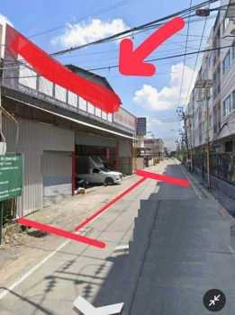 ขายที่ดินพร้อมสิ่งปลูกสร้าง (โกดังสินค้า) ถนนกิ่งแก้ว ใกล้กับสนามบินสุวรรณภูมิ เนื้อที่รวม 1 ไร่ 10 ตรว มี 3 โฉนด