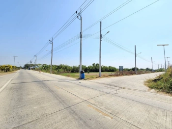 ขายด่วนที่ดิน แปลงใหญ่  บางเสาธง   สมุทรปราการ ติดถนนสาธารณะ แบ่งขายได้