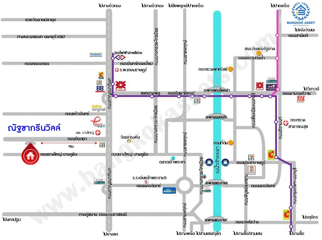 บ้านมือสอง โครงการ ณัฐชากรีนวิลล์ บางใหญ่ บนเนื้อที่ 96.3 ตร.ว. พื้นที่ใช้สอย 147 ตร.ม. ฟังก์ชัน 4 ห้องนอน 3 ห้องน้ำ จอดรถได้ 3 คัน บนทำเลศักยภาพ ใกล้เซ็นทรัลเวสต์เกต ทางด่วน "ศรีรัช" รถไฟฟ้าสายสีม่วง "สถานีตลาดบางใหญ่"