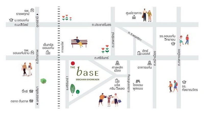 CM04424 ขายดาวน์ คอนโด เดอะ เบส ศรีจันทร์ ขอนแก่น The Base Srichan-Khonkaen ถนนศรีจันทร์