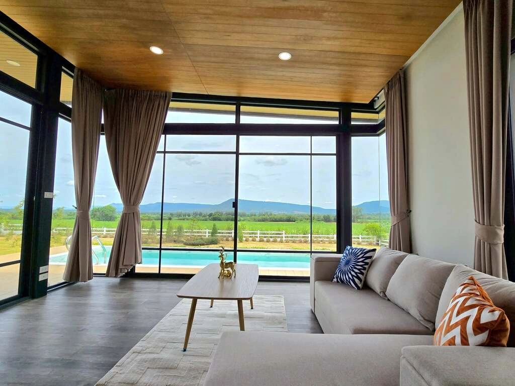 Rare Khao Yai Pool Villa  Panoramic views, 2 villas, pet-friendly. Turnkey Airbnb ready for 14.9M THB. Don't miss out