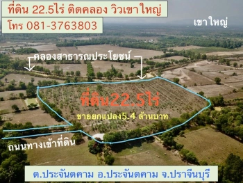 ขายที่ดินขนาด 22.5 ไร่ ใน อำเภอประจันตคาม จังหวัดปราจีนบุรี