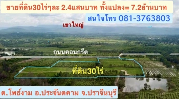 ขายที่ดินทำเลดี 30 ไร่ เจ้าของขายเอง  081-3763803