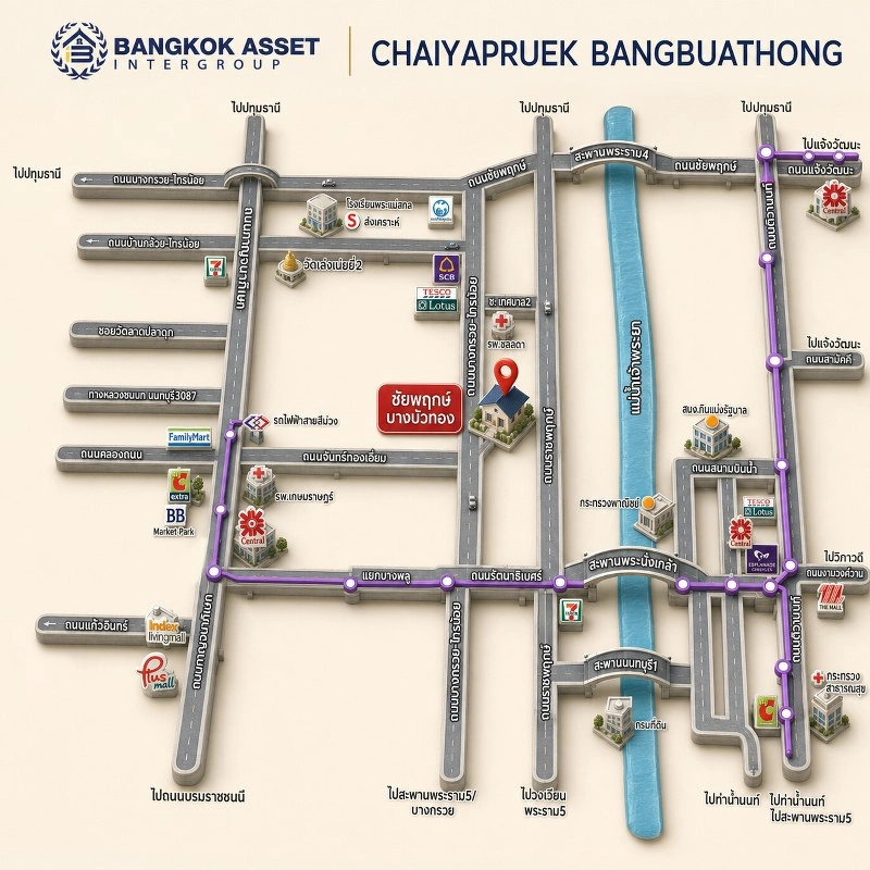บ้านรีโนเวทใหม่ โครงการ ชัยพฤกษ์ บางบัวทอง เนื้อที่ 92.6 ตร.ว. พื้นที่ใช้สอย 203.33 ตร.ม. ฟังก์ชัน 4 ห้องนอน 3 ห้องน้ำ จอดรถได้ 2 คัน พร้อม Facilities โครงการครบครัน ทำเลติดถนนบางกรวย-ไทรน้อย เชื่อมต่อถนนกาญจนาภิเษก ใกล้เซ็นทรัลนอร์ทวิลล์ และรถไฟฟ้าสายสีม่วง "สถานีบางพลู"
