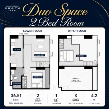 ขายห้องมุมวิวสวย ชั้น 15 | Foreign Quota | KnightsBridge Space Rama 9 | 2 Bedroom Duo Space o